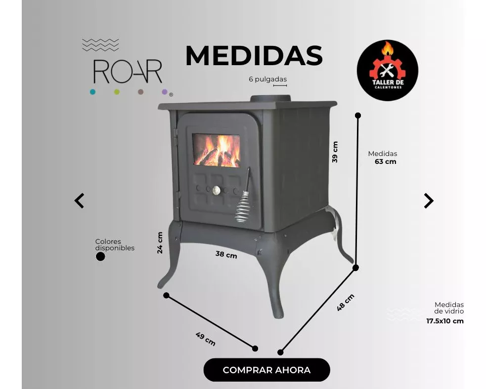Estufas Calentones Chimeneas Leña Menonita Gavilan Mod. Vs