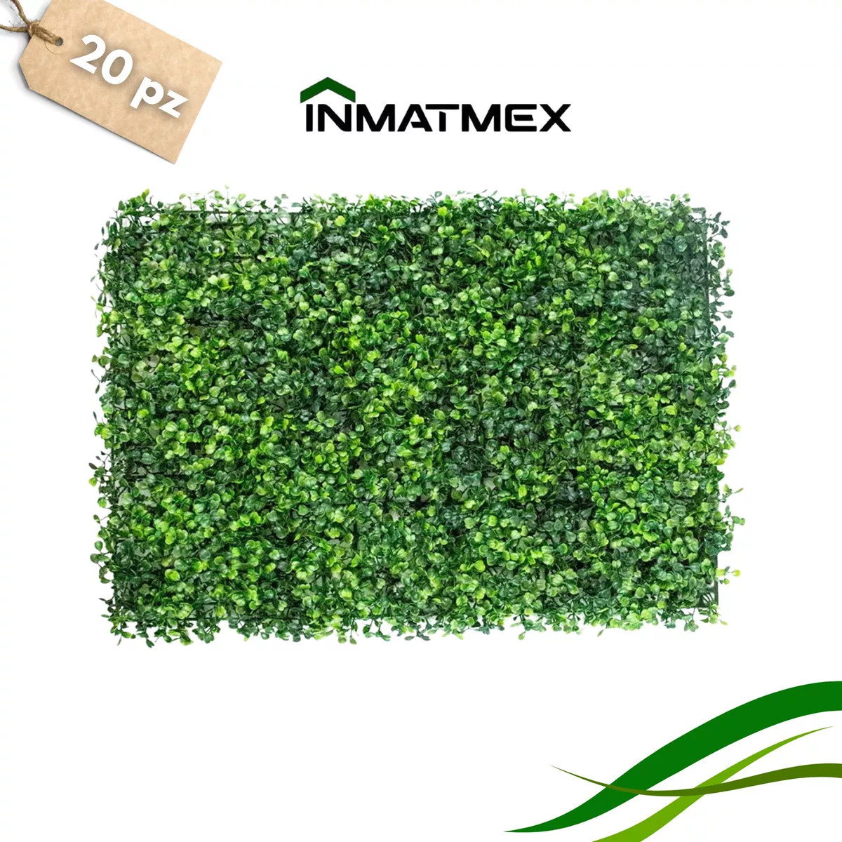 Follaje Verde Artificial Sinténtico 20 Pz 60x40 Cm Para Muro
