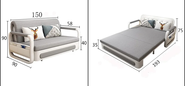 Sofá cama plegable multifuncional con asa
