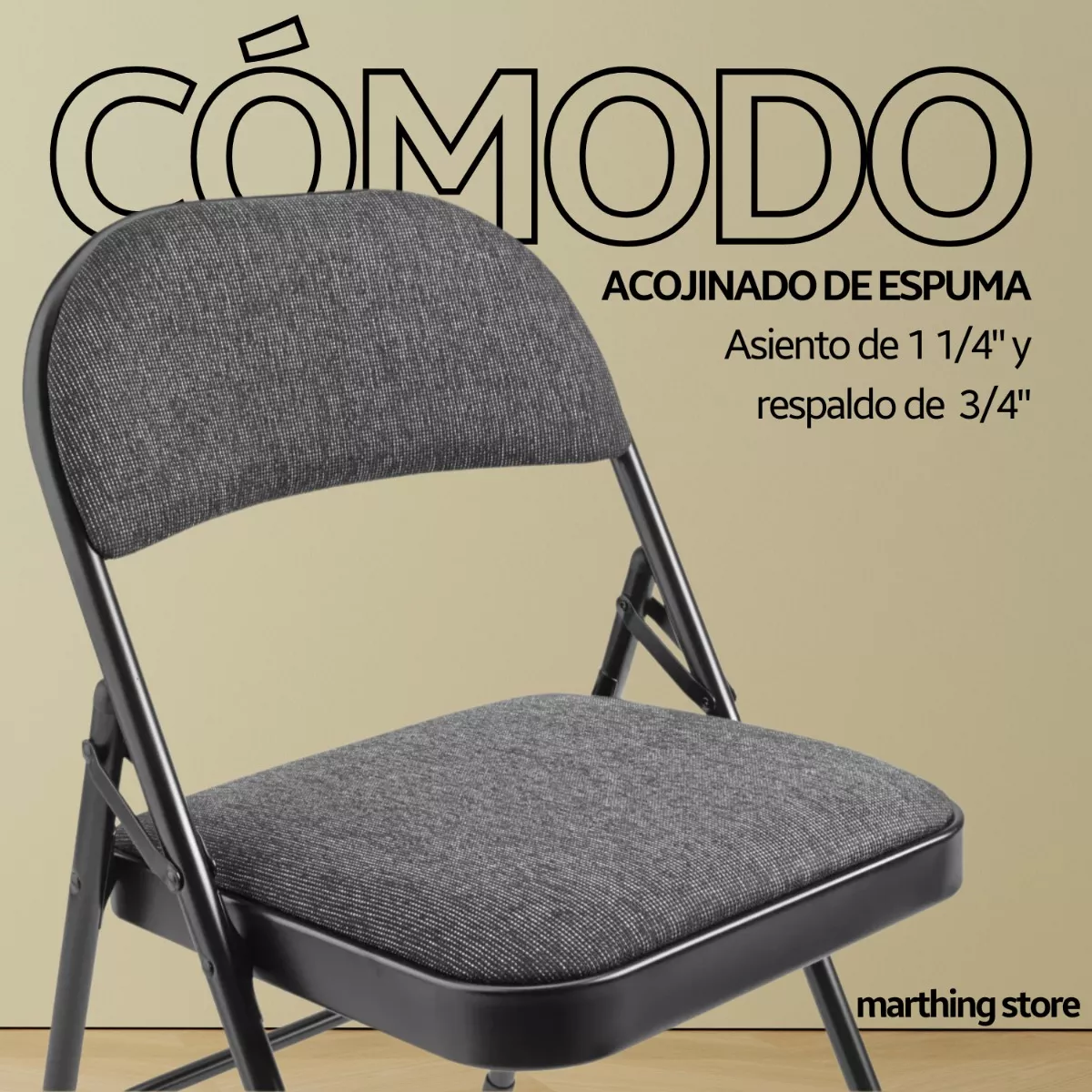 paquete 10 Silla Plegable Acojinada Metalica Uso Rudo Acolchnad