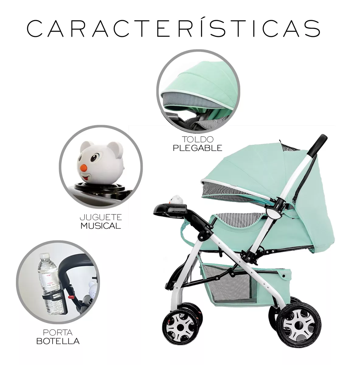 Carriola Plegable Para Bebé Reversible Reclinable Nube