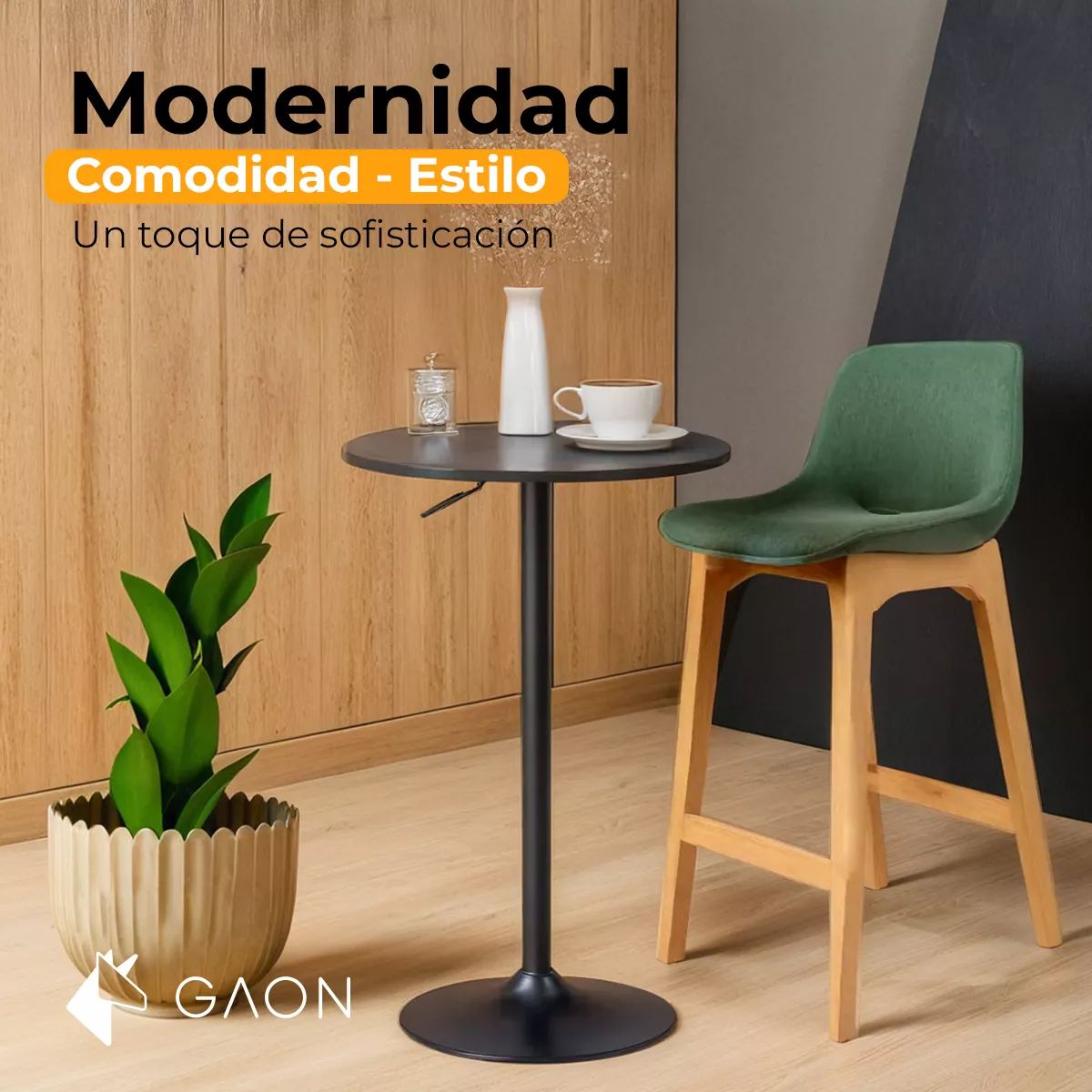 Silla De Bar Con Reposapies Diseño Ergonomico De Madera 2 Pz