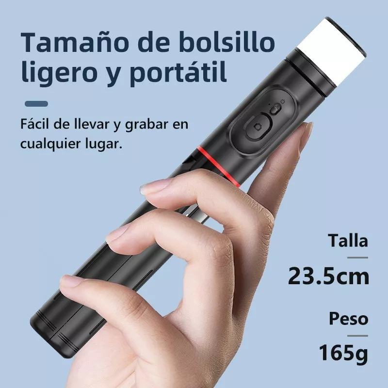 Tripie Celular Selfies Stick Con Control Remoto Y Led Rgb
