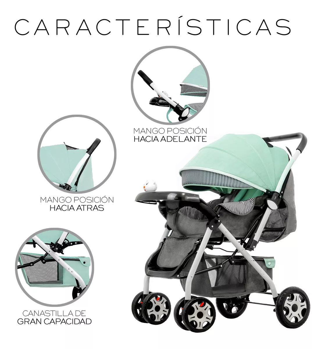 Carriola Plegable Para Bebé Reversible Reclinable Nube