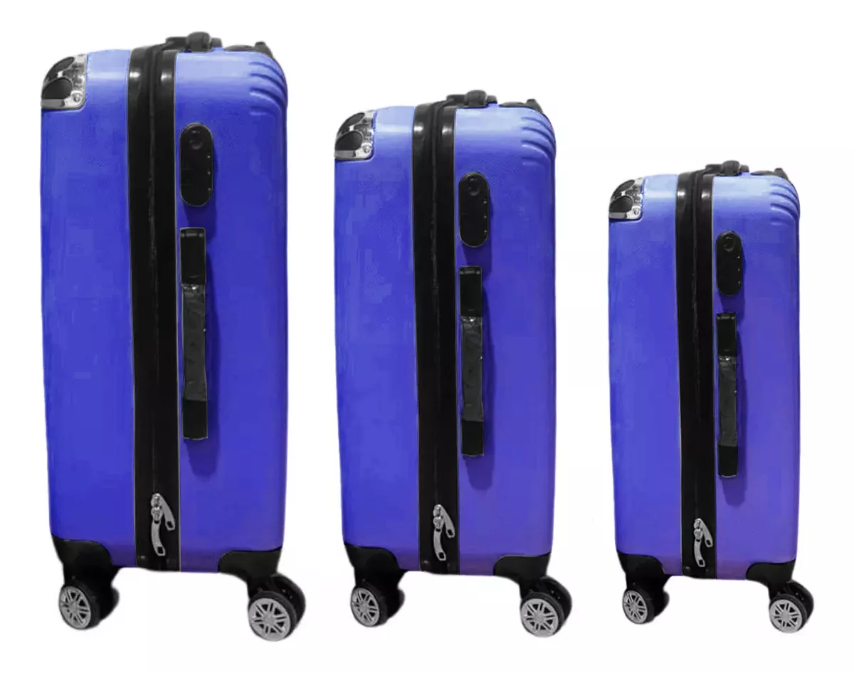 Set 3 Maletas Completas Plastico Viaje Ruedas 360 Y Candado