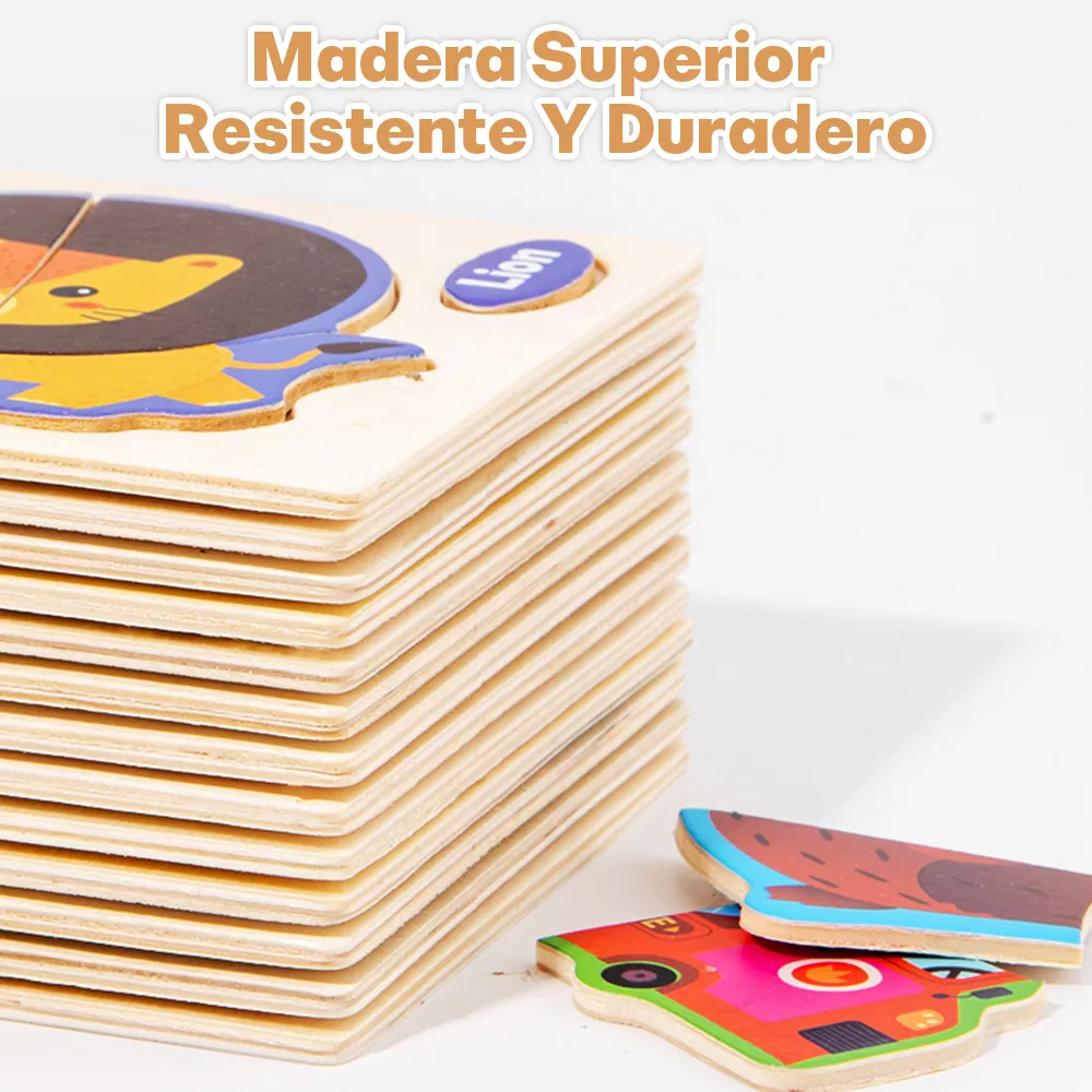 20 Rompecabezas Madera Figuras Surtidas Niños Juguete Puzzle