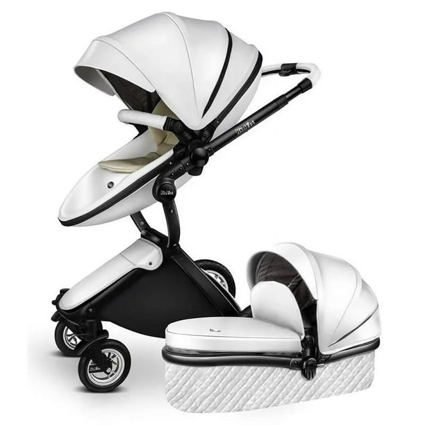 Cochecito de beb&eacute; de alta calidad Cochecito de paisaje alto 2 en 1 cochecito de beb&eacute; de cuero cochecito puede sentarse reclinable plegable carrito ligero para nios ShopWise redondo