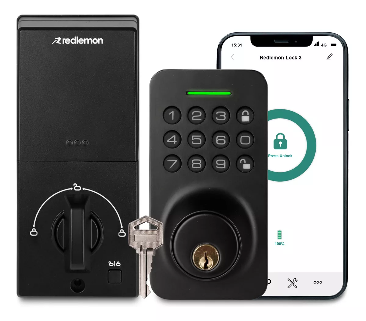 Cerradura Inteligente para Exterior, Cerradura Electr&oacute;nica 3 en 1: Ingresa con el Celular, Contrase&ntilde;a Num&eacute;rica o con Llave, Hasta 50 Contrase&ntilde;as