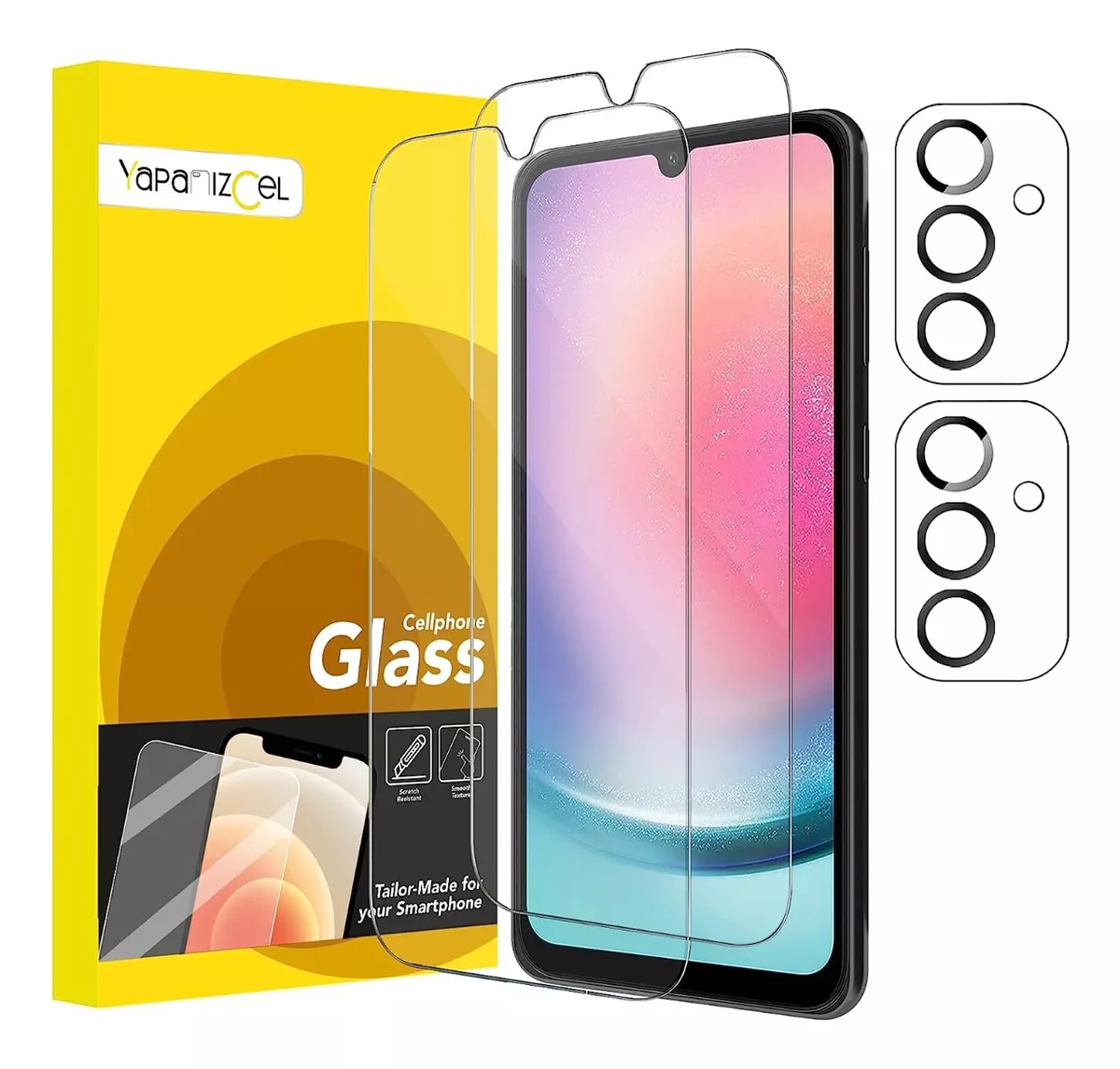 paquete 2 Unidades Mica Cristal Templado + 2 Micas Para Cámara