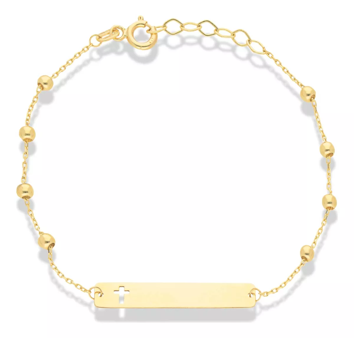 Pulsera Esclava Oro 10k 14cm Bebe Ni&ntilde;o Bautizo Religiosa