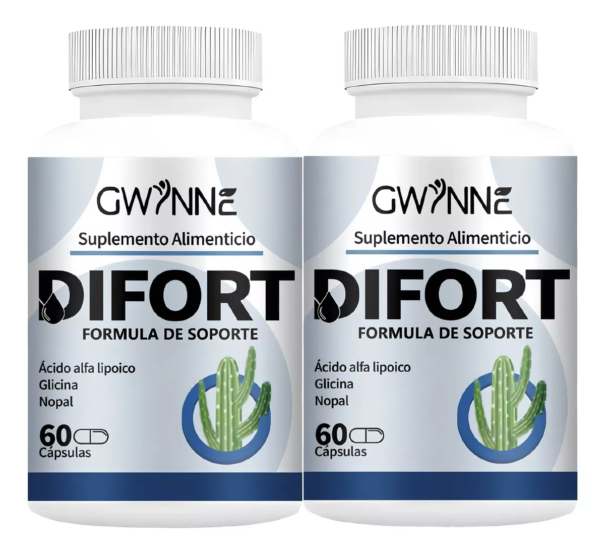 Gwynne Difort, Calmante, Reduce El Az&uacute;car En La Sangre,life Extension 60 C&aacute;psulas 2pcs