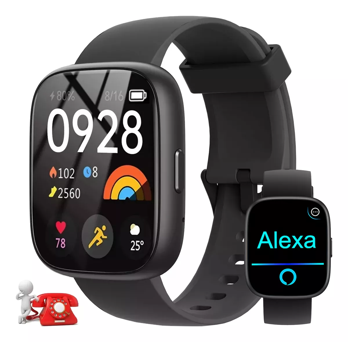 Reloj Inteligente 1.85'' Smartwatch Llamadas Bluetooth Alexa