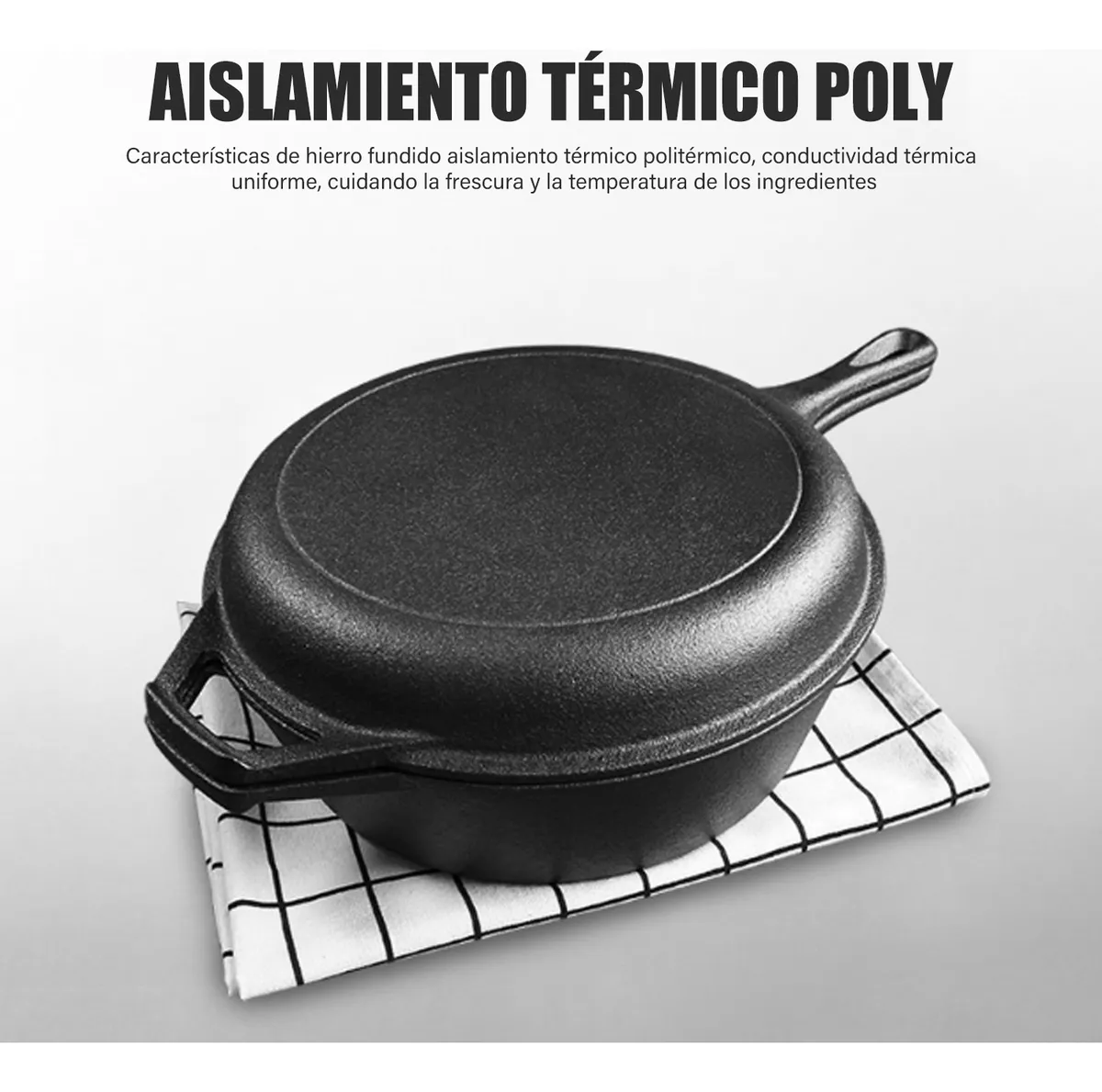 Sartén De Hierro Fundido Antiadherente Para Cocina, 2 Piezas