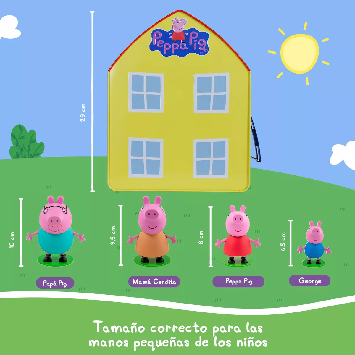 Peppa Pig 4 Figuras De Juguete + Casa Peppa + Manualidades
