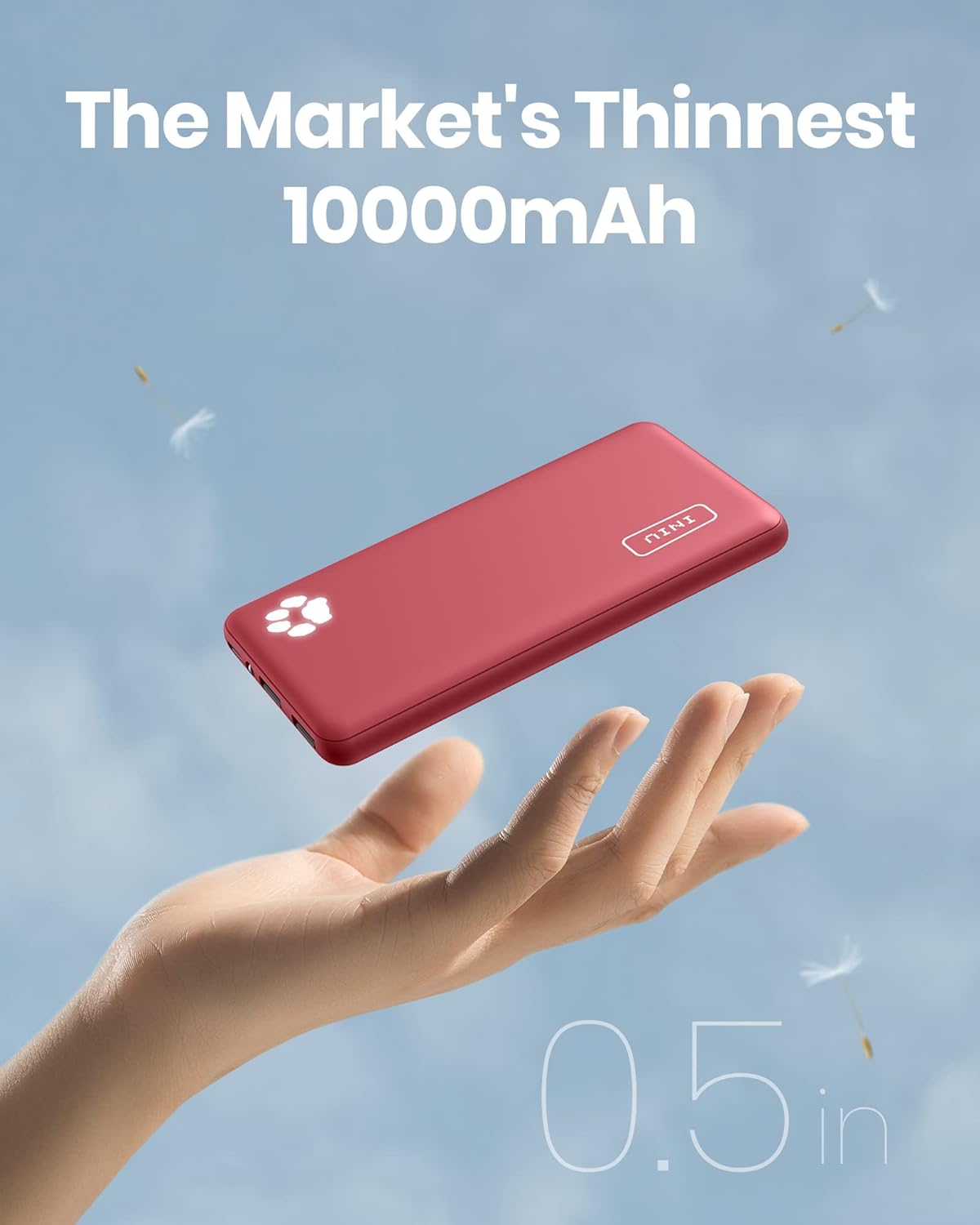 Cargador port&aacute;til INIU, banco de energ&iacute;a m&aacute;s delgado de 10000mAh 5V/3A, paquete de bater&iacute;a de carga de alta velocidad con entrada y salida USB C, banco de energ&iacute;a externo para tel&eacute;fono compatible con iPhone 15 14 13 12 X Samsung S22 S21 Google iPa...