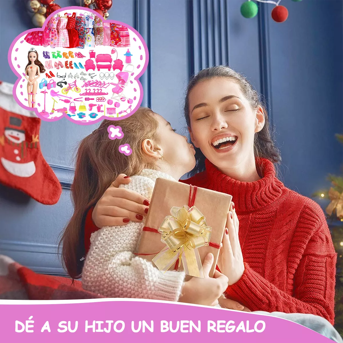 86pzs Muñeca Mueble Vestido Bolso kit Juguetes Para Niños