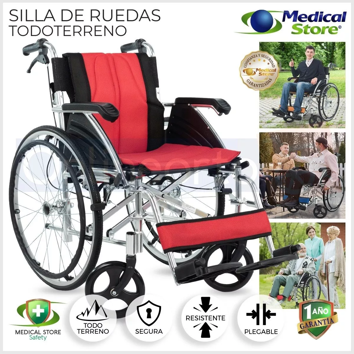 Silla De Ruedas Plegable Aluminio Descansapies Envio Gratis