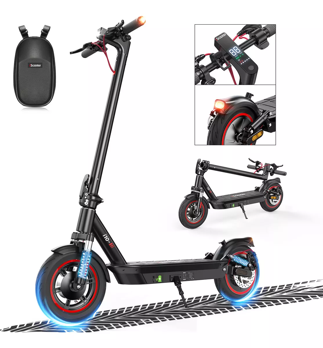 Electric Scooter Patín I10 1000w 40km/h 10'' Neumáticos De Carretera Inflables Scooter Electrico Plegable Con bolsa App Scooter Electrico Todo Terreno