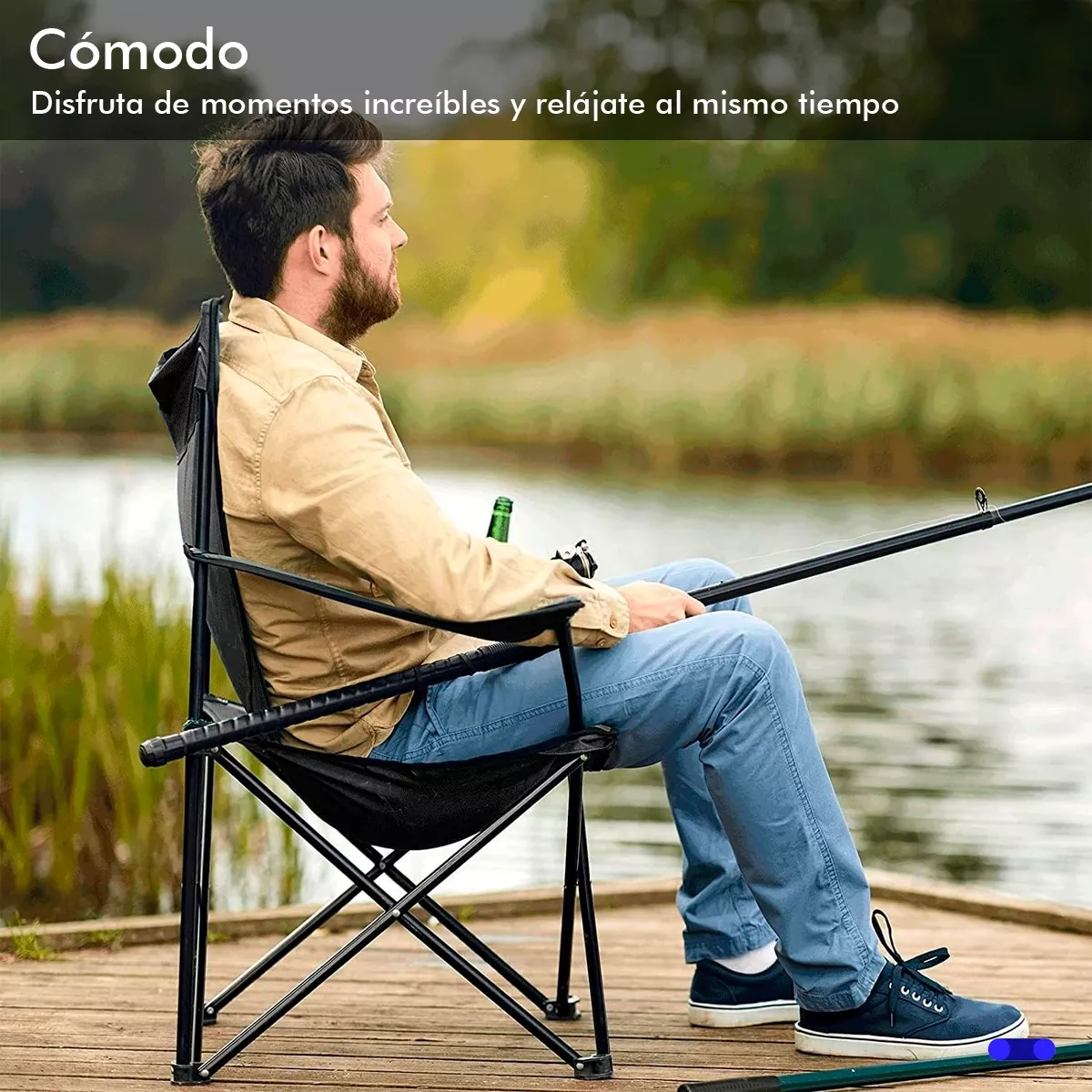 kit 2 Sillas Plegables Camping Jardín Playa Alberca Pesca