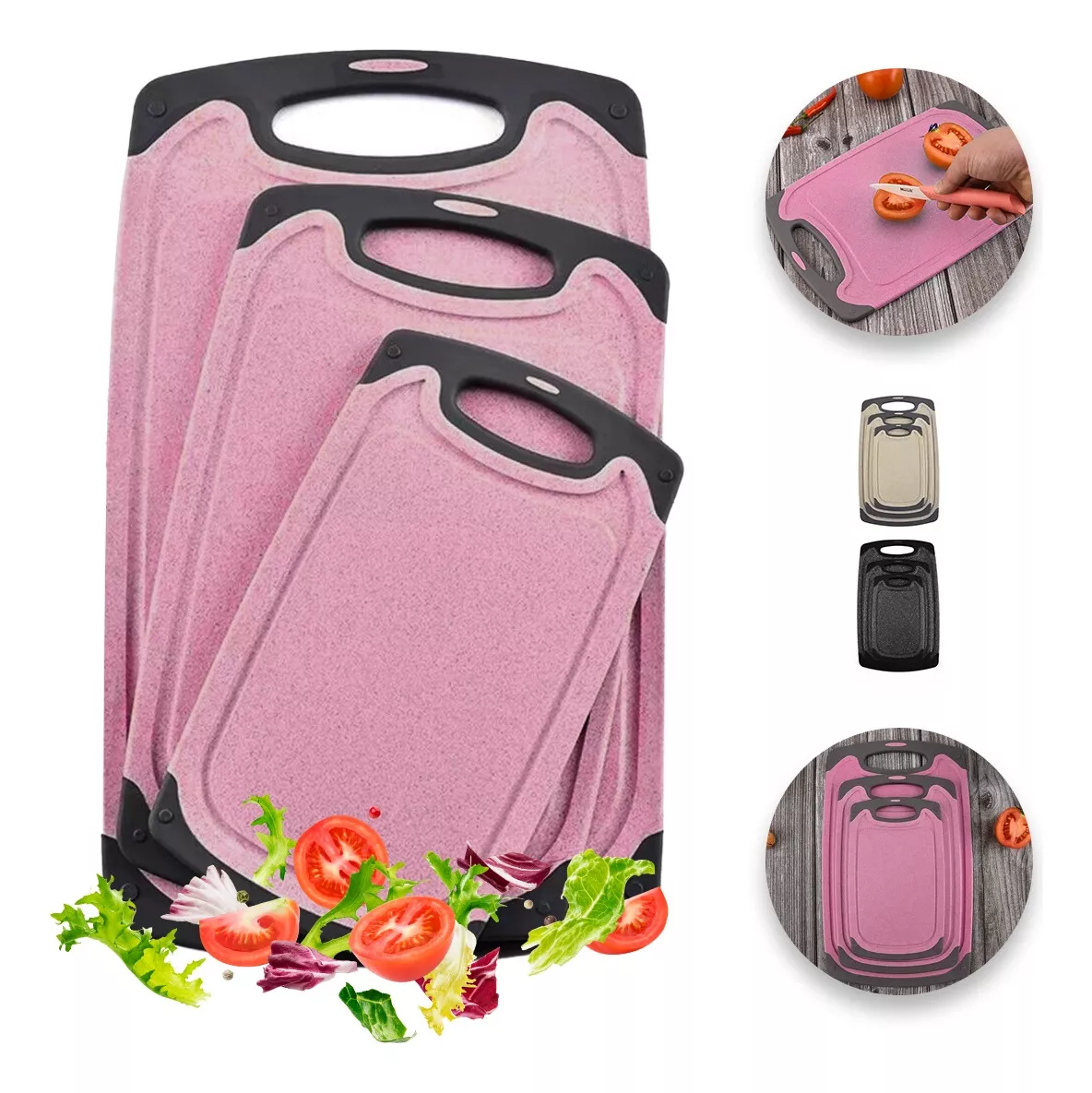 Tabla De Cocina Para Picar Cortar Alimentos Set 3 Piezas