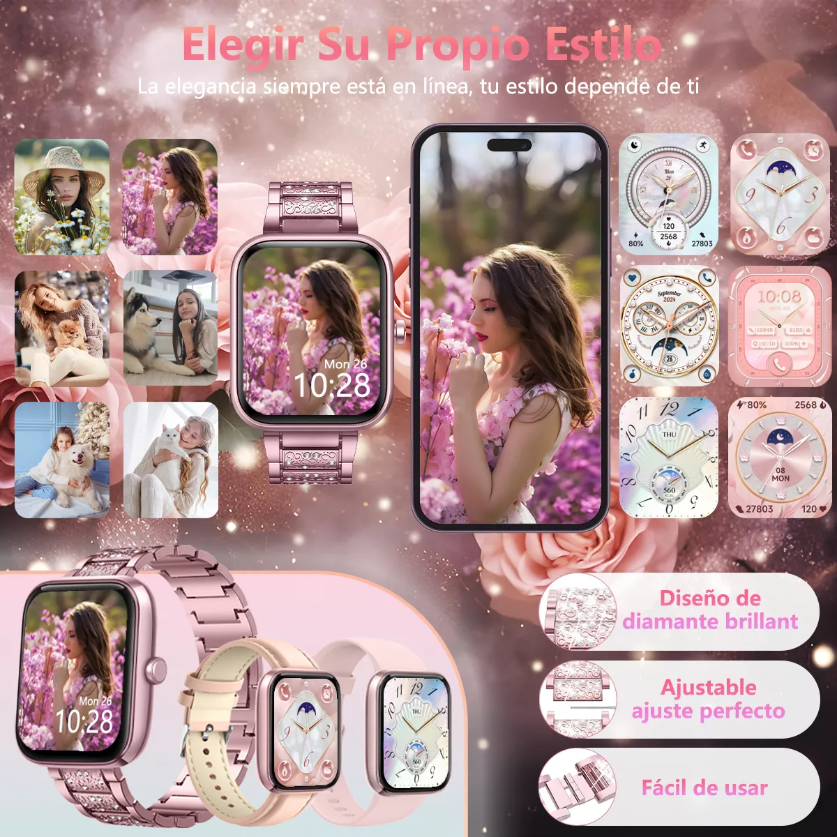 Reloj Smartwatch Mujer Reloj Inteligentes Smart reloj Alexa