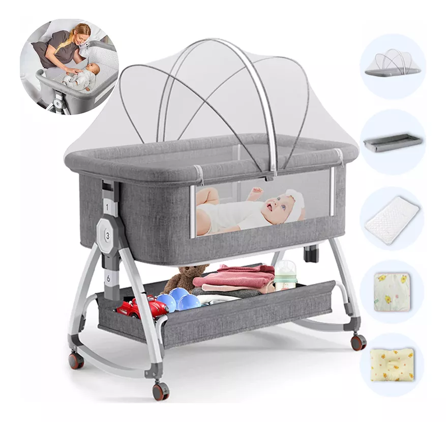 Colecho Cuna Moisés Corral Mecedor Bebe Mosquitero Colchón