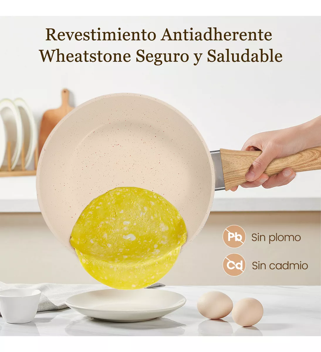 Juego De 3 Sartenes Antiadherente Maifan Sartén De Piedra
