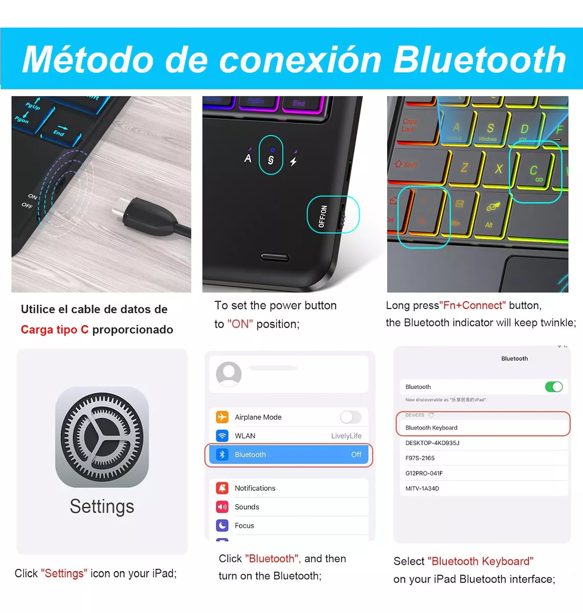 Funda+teclado Iluminado+mouse+lápiz Para Galaxy Tab A9+ Plus