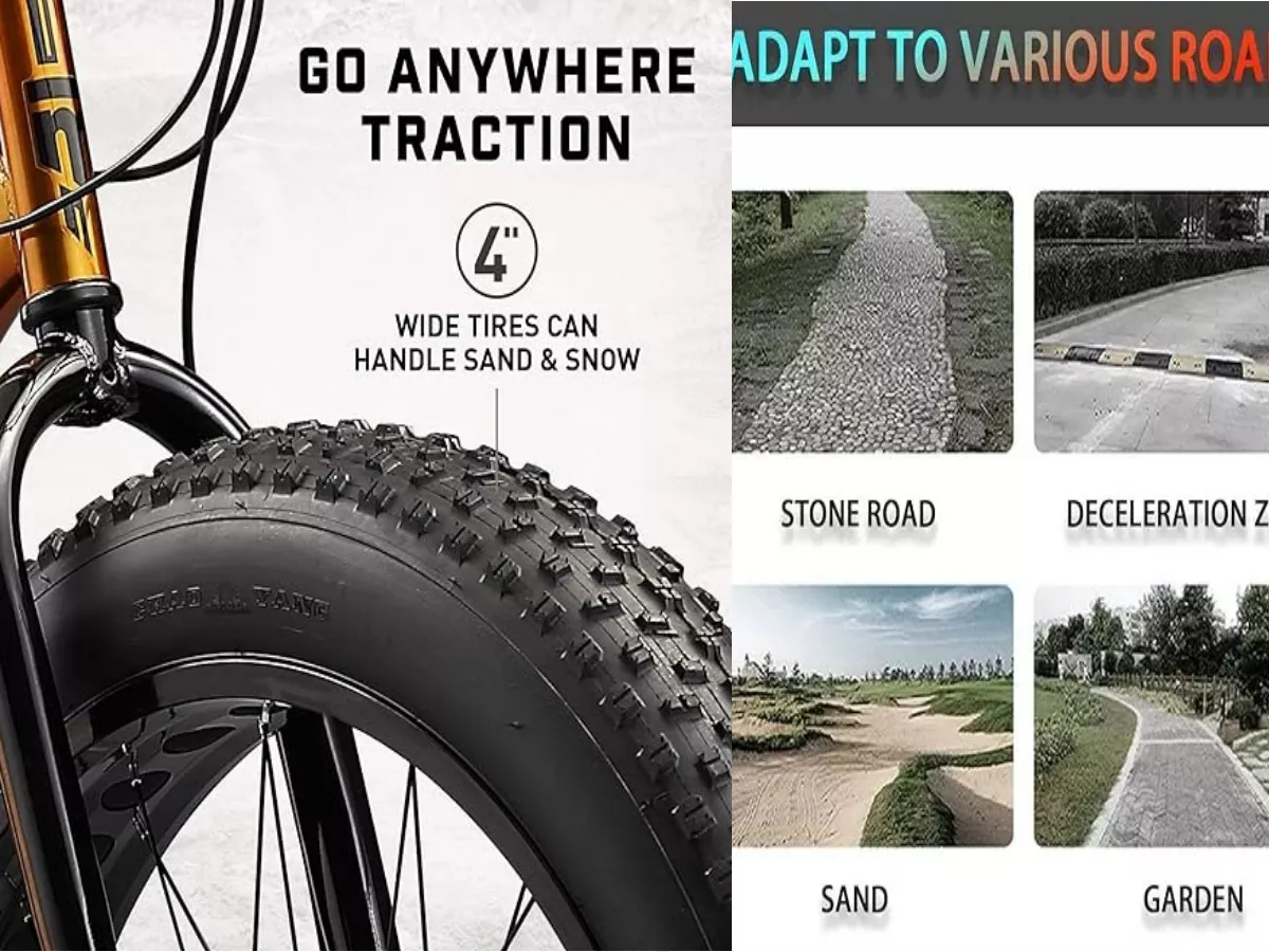 Bicicleta De Montaña Para Hombres Adultos Y Mujeres 4.0in Fat Tire Lagom, Ruedas De 26 Pulgadas, Frenos De Disco Mecánicos, Marco De 21 Velocidades