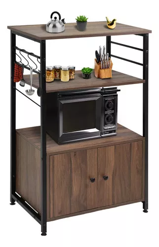 Mueble Organizador Cocina Estante Horno Microondas Despensa color Caf&eacute;