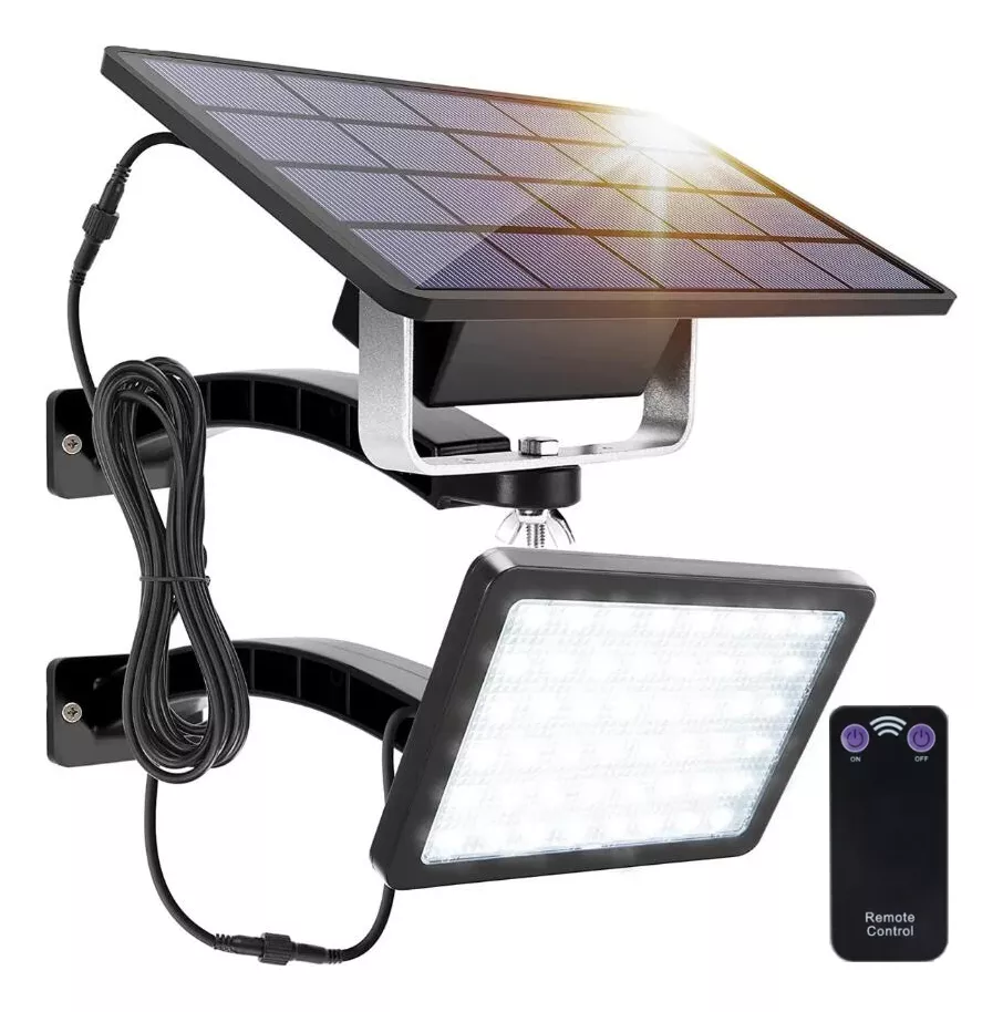 Lámpara Solar De 48led 5500mah Con Cable De 3m De Extensión