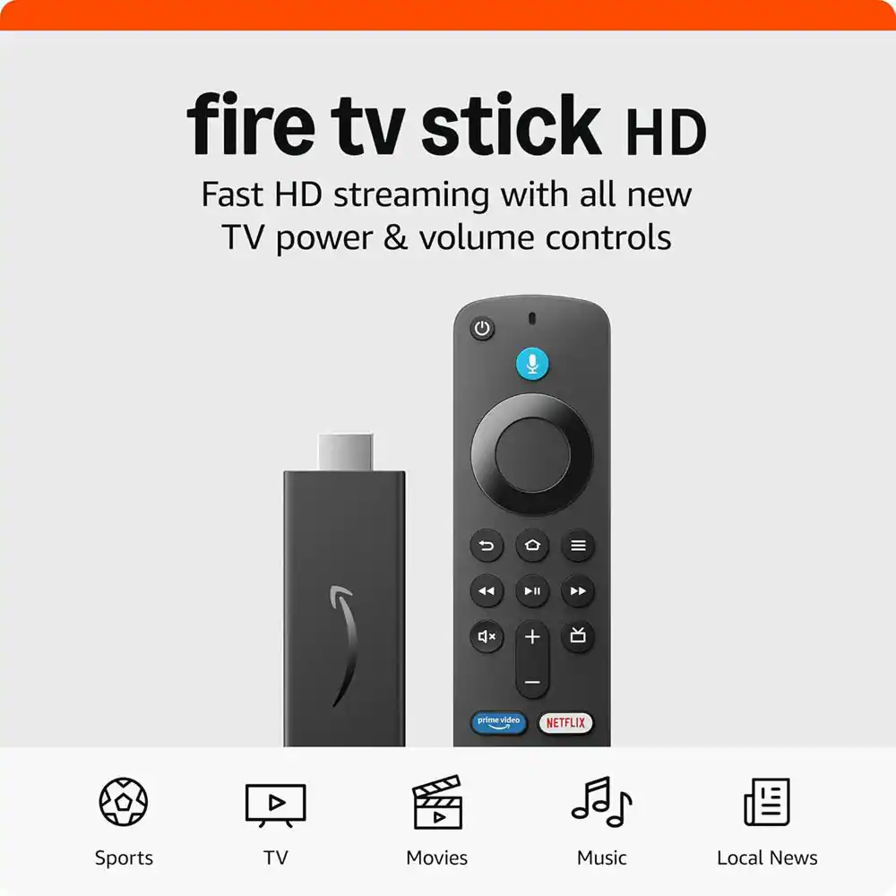 Amazon Fire TV Stick HD, free y live TV, Alexa Voice Remote, Smart Controls, HD streaming-Black B0CQMRKRV5