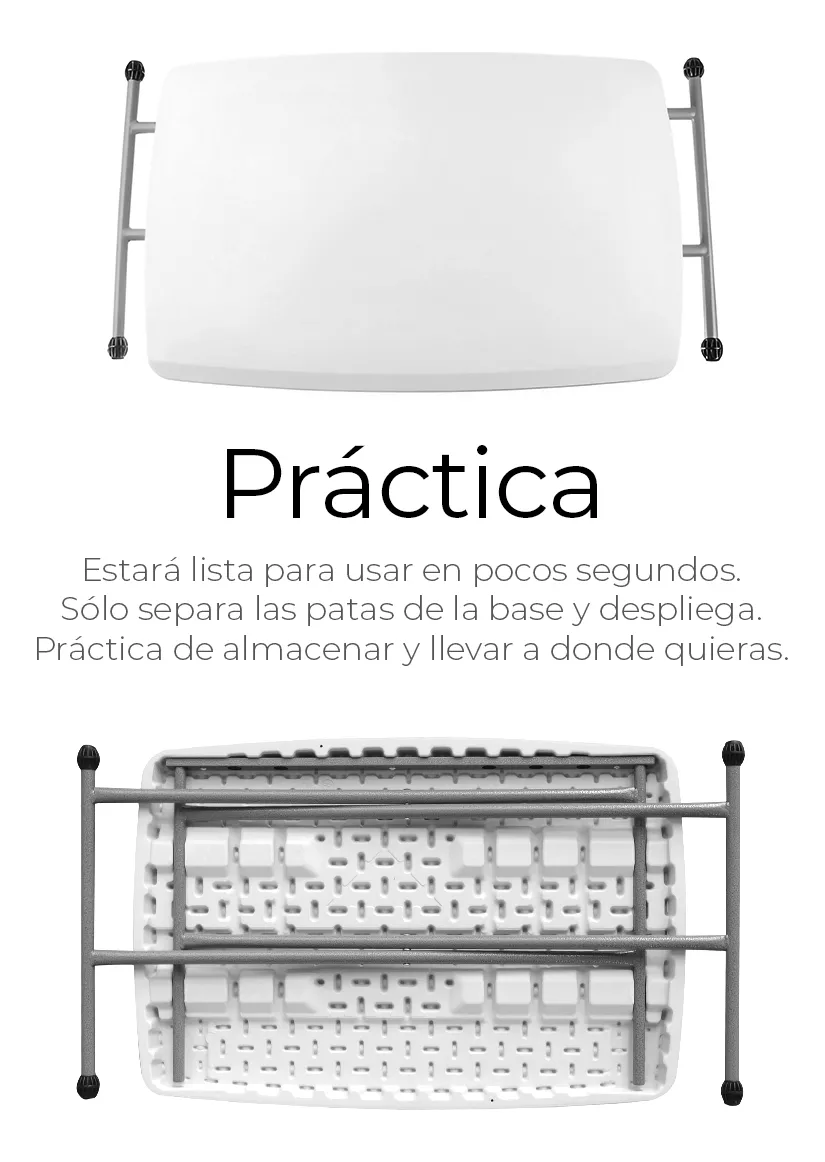 Mesa De Servicio Chica Plegable 8 Elevaciones 76cm X 50cm
