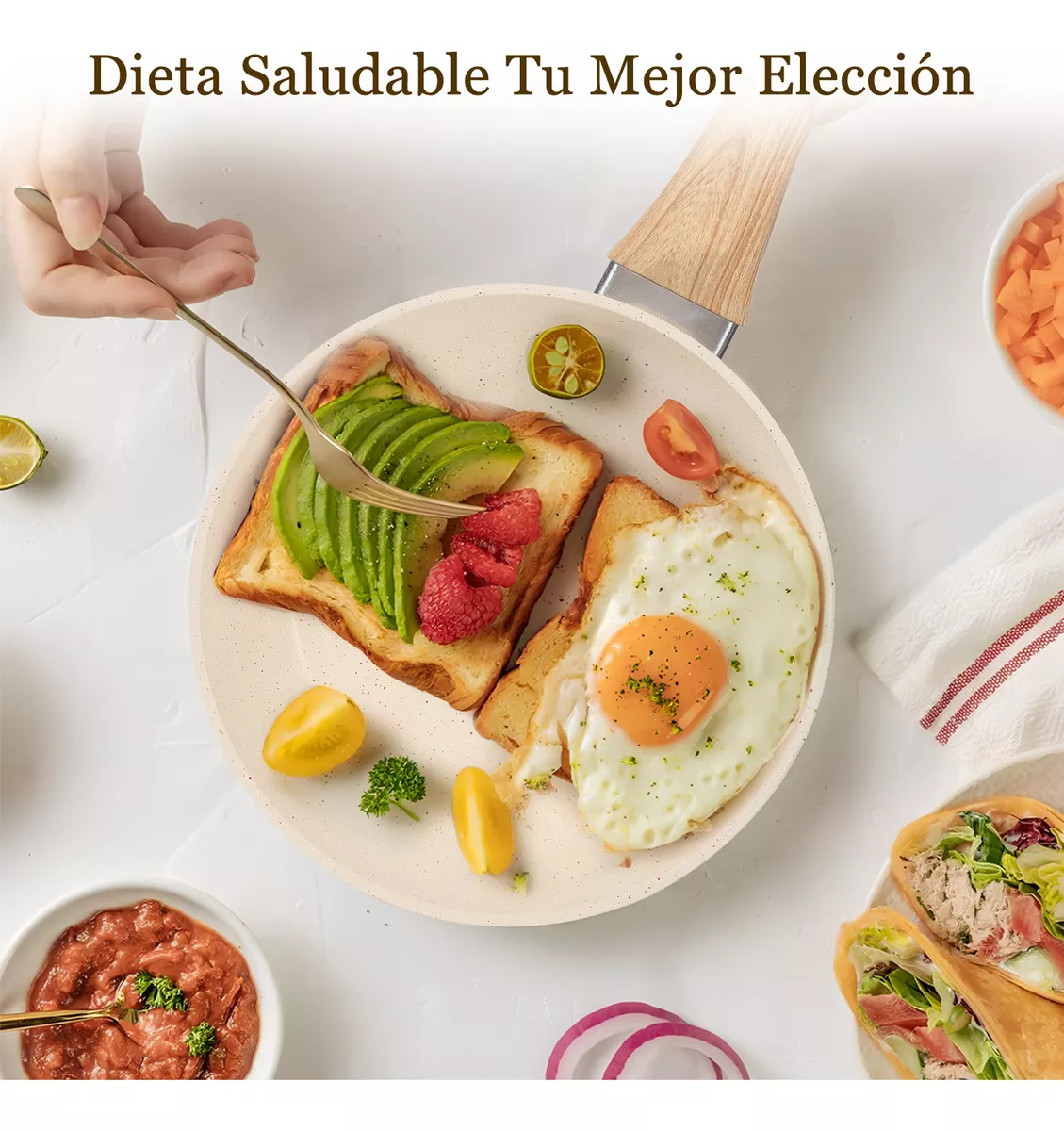 Juego De 3 Sartenes Antiadherente Maifan Sartén De Piedra