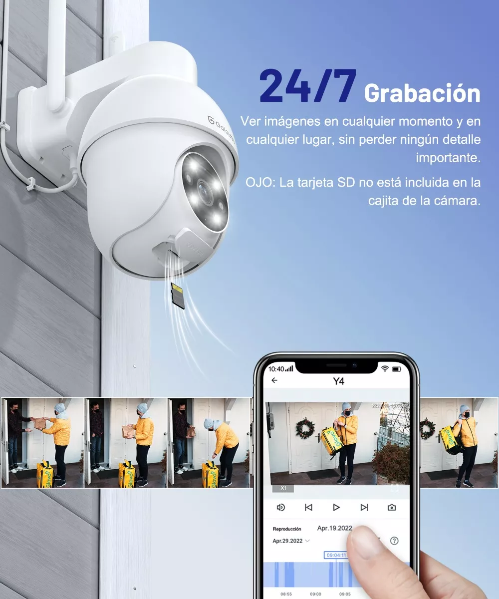 2k Cámara De Seguridad Wifi 2.4g Inalambrico Ptz Movimiento