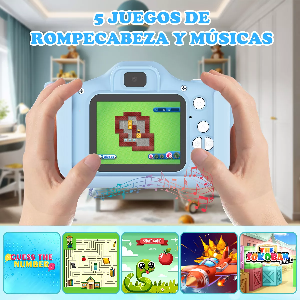Cámara Digital Hd Para Niños Juguete Foto Video Con 32gb Sd