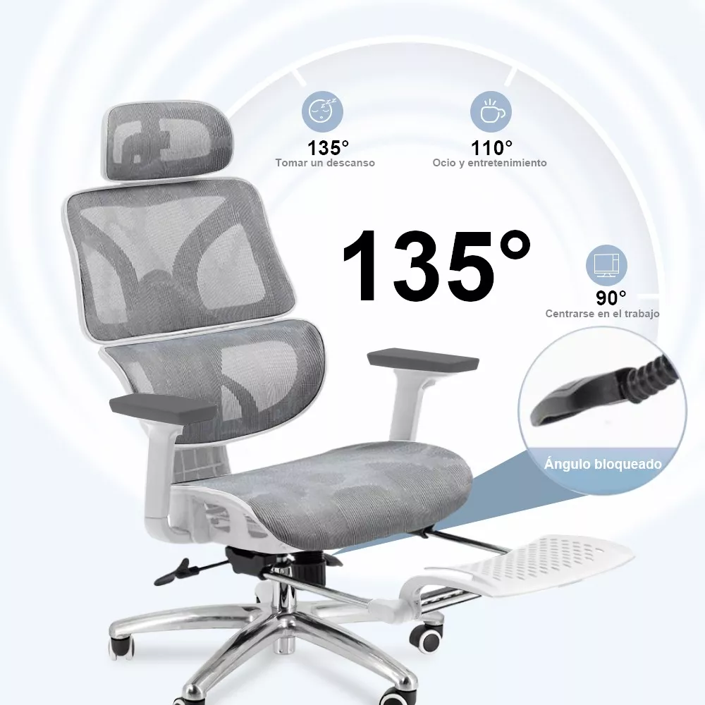 Silla Oficina Ergonómica Mesh Ejecutiva Ajustable Reclinable