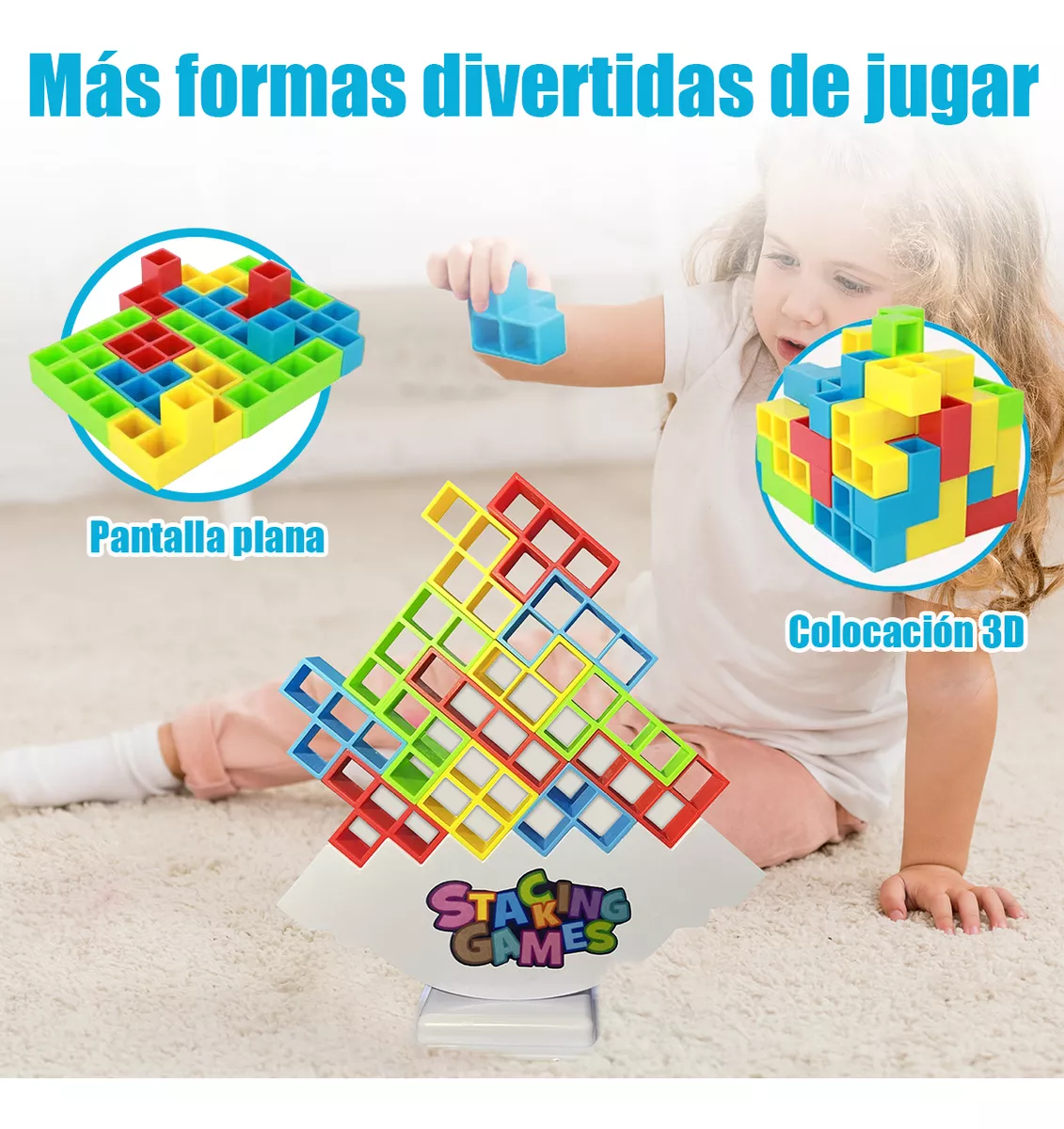 96pcs Juego De Equilibrio Educativo Tetris Tower Para Niños