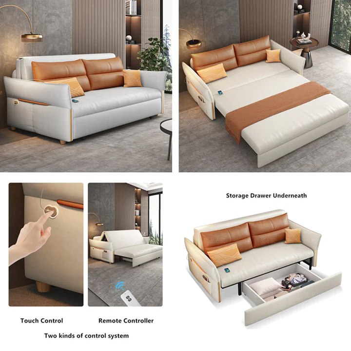 🔥Sofá cama eléctrico con control remoto y cajón de almacenamiento debajo🔥
