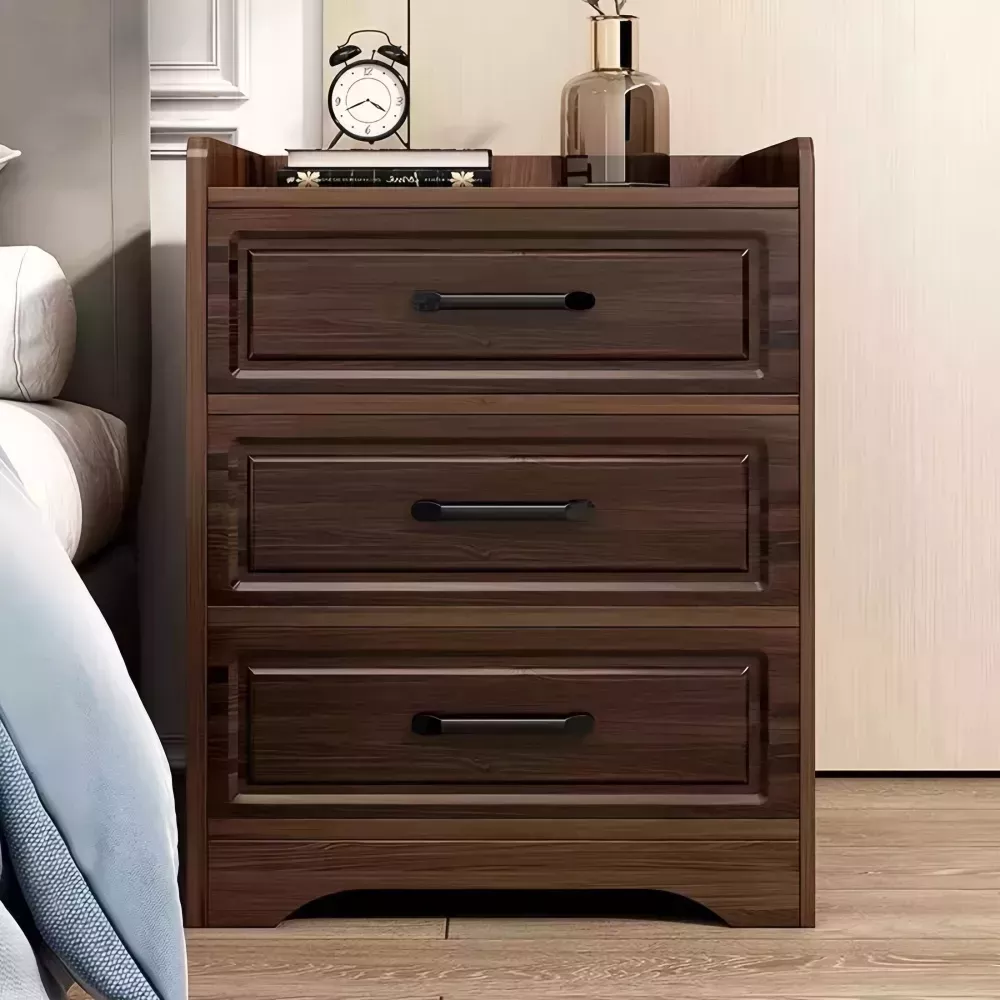 Mesita De Noche Mesa Auxiliar La Cama Moderna Con 3 Cajones