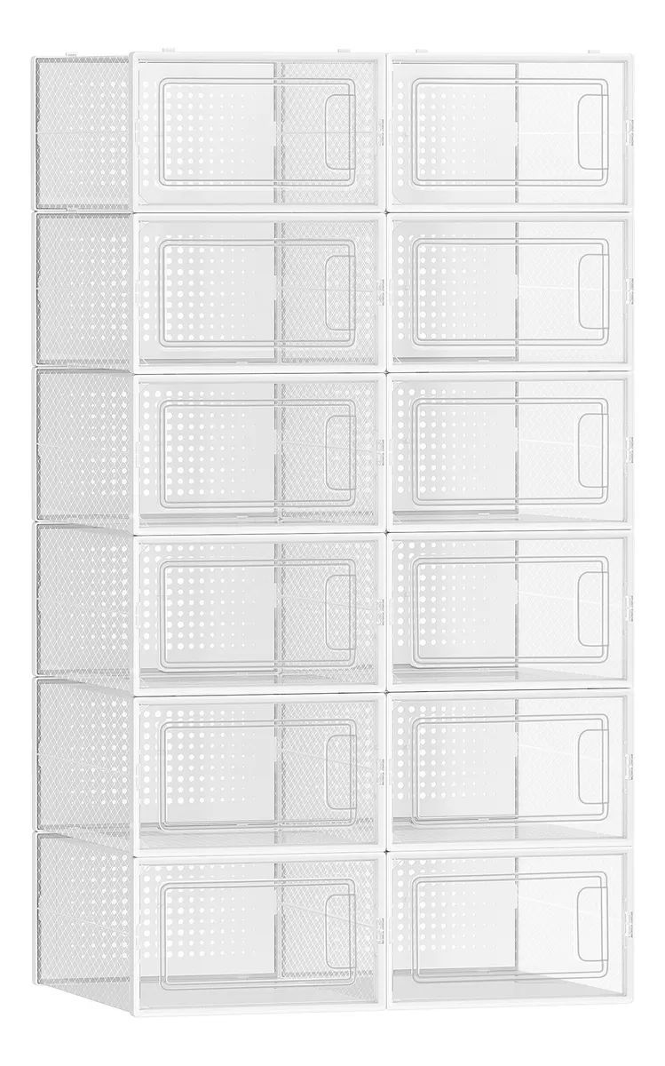 Songmics Cajas De Zapatos Plástico 12 Organizadores