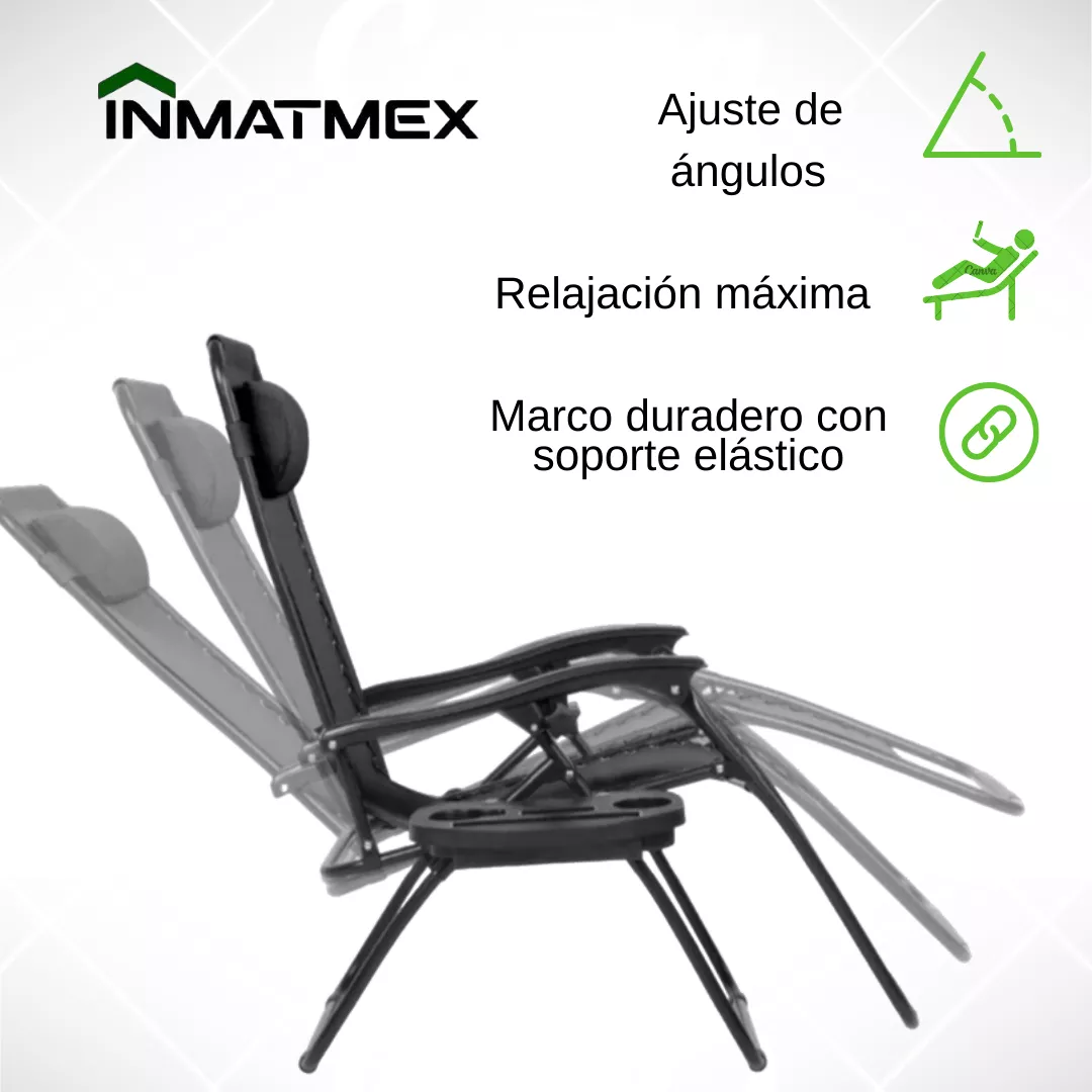 Silla De Jardin Plegable Tumbona Alberca Sol Playa 2 Piezas