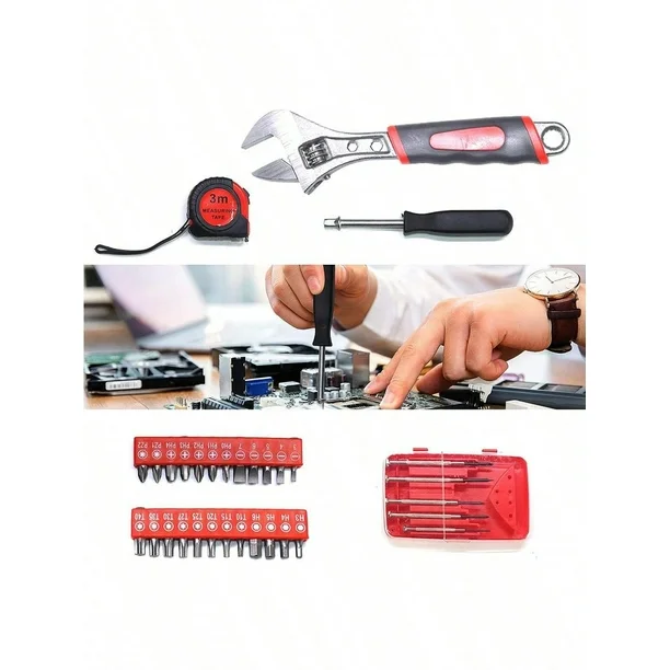 Arcwares Juego de herramientas con funda de carro de aluminio, 799 piezas, plateado, kit de reparación para el , juego de herramientas manuales para el , con cinturón de herramientas, regalo para el día del padre (negro)