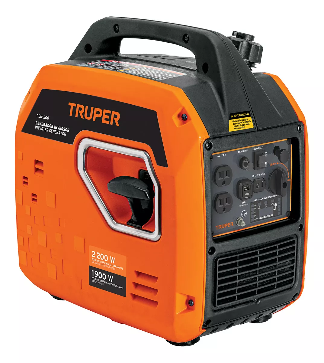 Generador Inverter 2200w 80cc Encendido Manual Truper GEN-200
