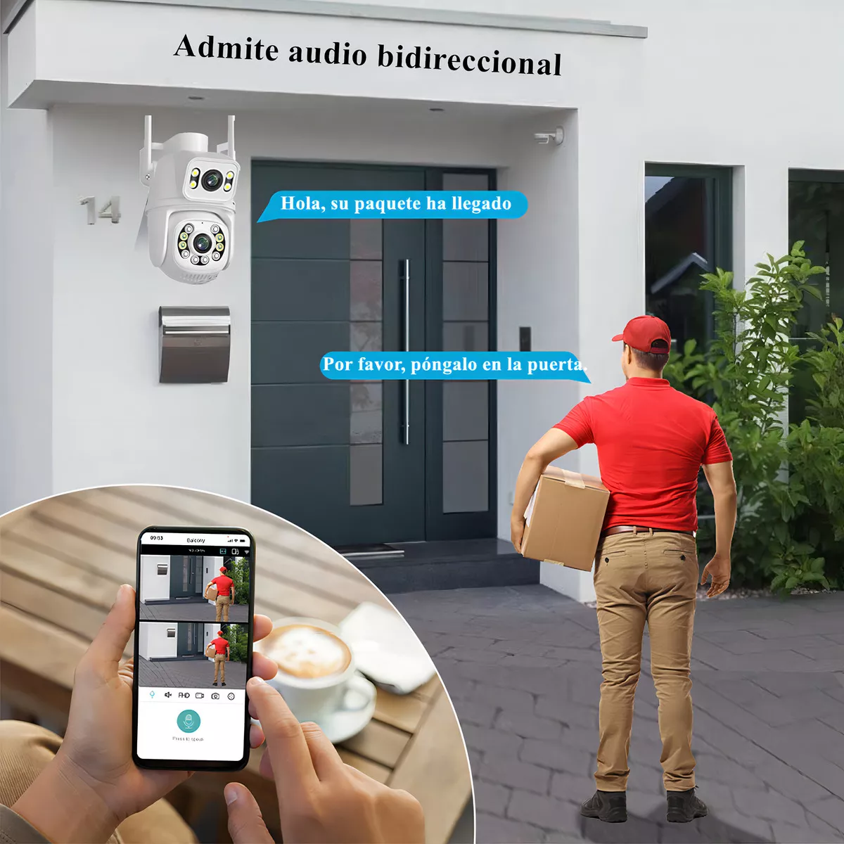 Cámara de seguridad ANBOLM BOA25 con resolución de 8MP visión nocturna incluida blanca