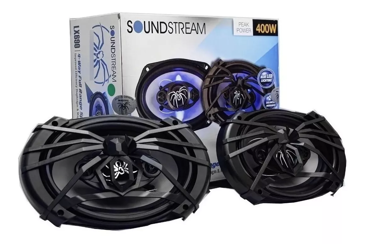 Bocinas 6x9 Con Luz Led Soundstream Lx690 400 Watts 4 Vias