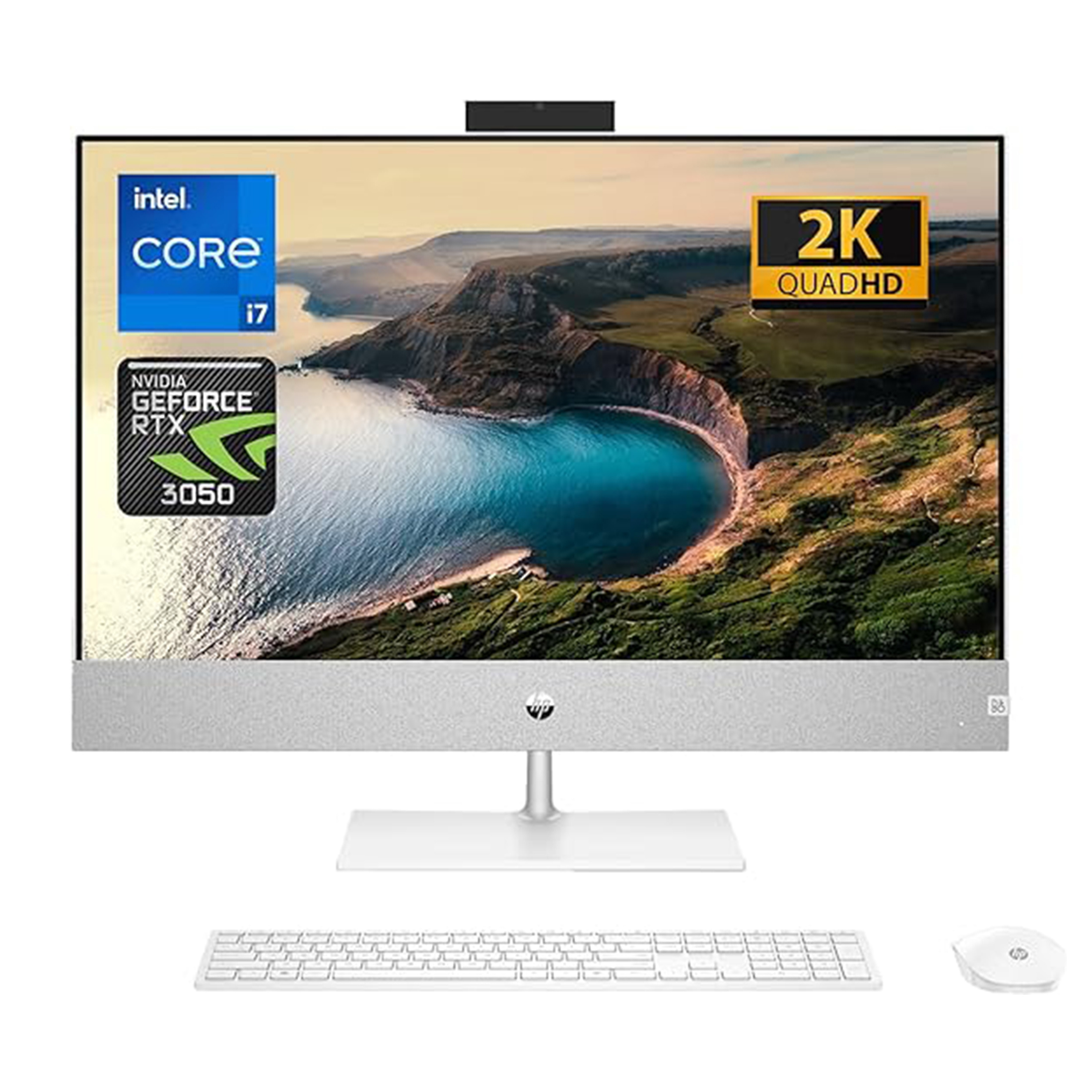 HP Pavilion 27" QHD All-in-One, Intel Core i7-13700T, NVIDIA GeForce RTX 3050, 32GB RAM, 1TB SSD, inal&aacute;mbrico KB & Mouse, Wi-Fi 6, Windows 11 Pro, Silver