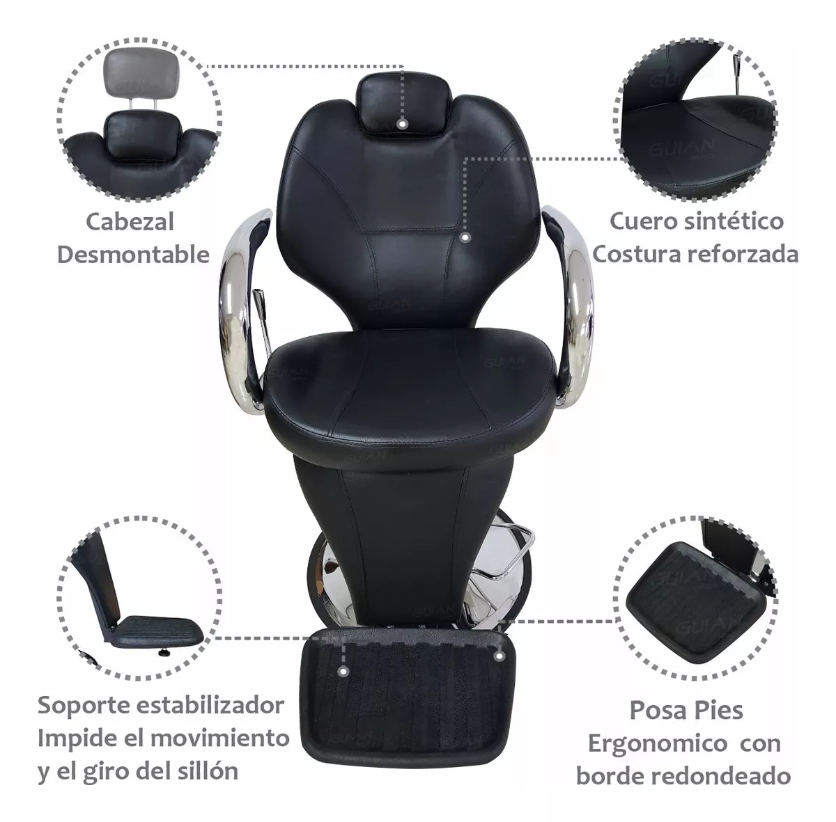 Sillon Silla Barbero Peluqueria Estetica Salon Belleza