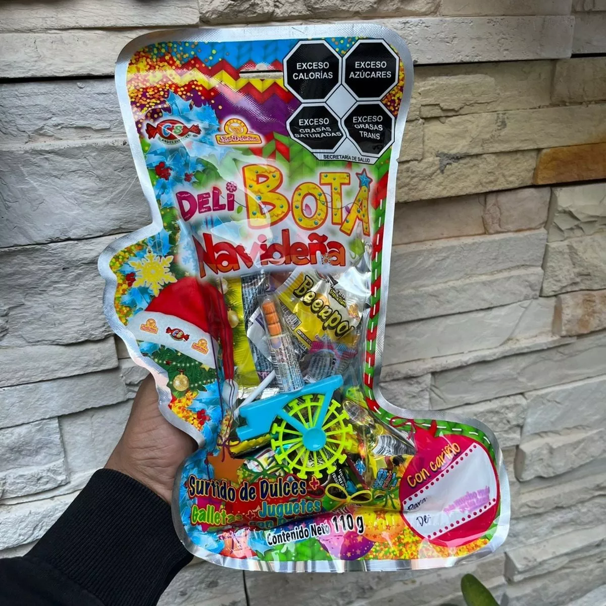 Bota Navideña Dulces Delicias Caja Con 40 Piezas