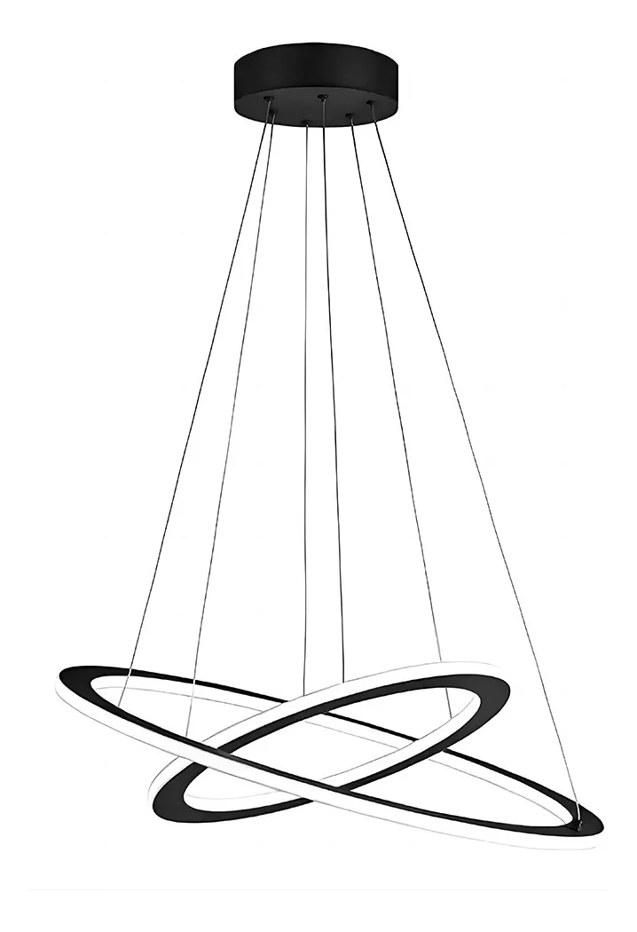 L&aacute;mpara De Techo Candil Colgante Moderna Led Dos Anillos